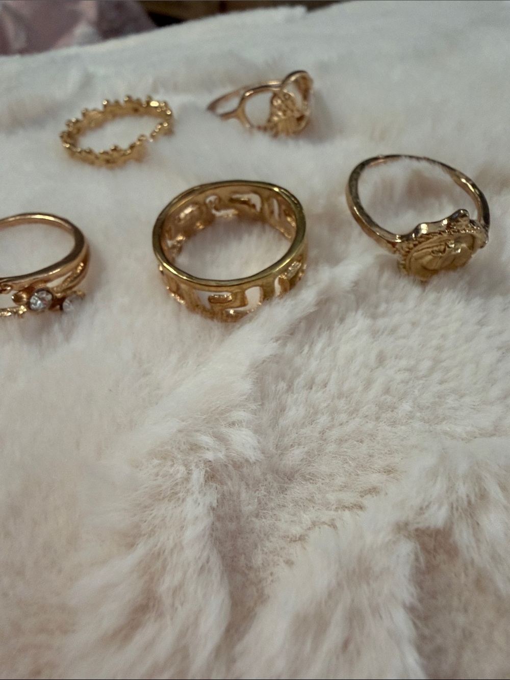 Gold Tone Women's Fashion Ring Set - Elegant Gold Rings